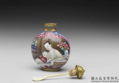 图片[3]-Copper-body painted enamel snuff bottle with a parental lesson illustration, Qing dynasty, Qianlong reign (1736-1795)-China Archive